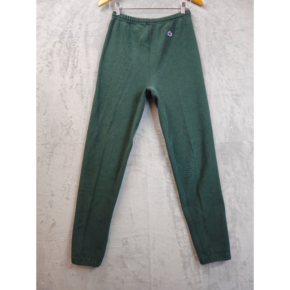 VTG Champion Reverse Weave Pants Small Green Sweatpant Jogger 90s 80s Mens USA